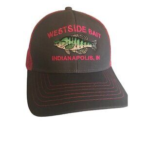 Westside Bait Indianapolis Pink Brown Snapback Mesh Trucker Hat Cap Fishing
